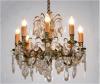 French Brass and Crystal Chandelier