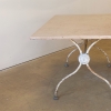 French 1940's Wrought Iron And Marble Coffee Table