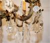 French Brass and Crystal Chandelier