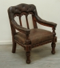 Renaissance Revival Leather Armchair
