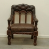 Renaissance Revival Leather Armchair