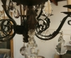French Wrought Iron And Crystal Chandelier