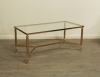 20 th Century Neoclassical Brass and Glass Coffee Table