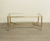 20 th Century Neoclassical Brass and Glass Coffee Table