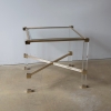 Pierre Vandel Lucite And Brass Side Table