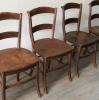 Set of Four French Rustic Chairs