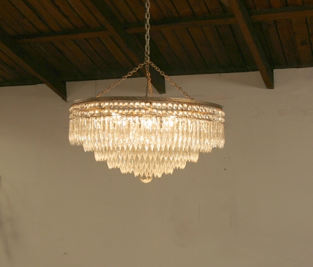 1930's Crystal Empire Chandelier