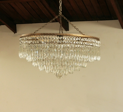 1930's Crystal Empire Chandelier