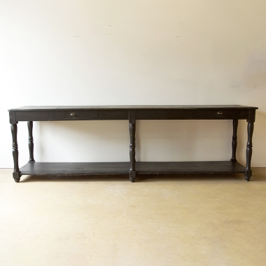 Long And Lovely French 19th Century Ebonised Draper's Table