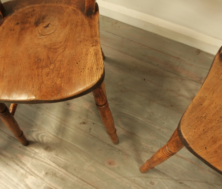 Set of 12 English Provincial Elm Chairs