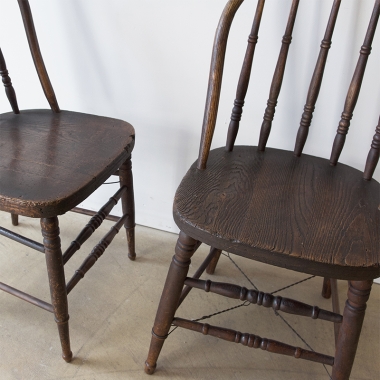 Pair Of English Folk Hoop Back Chairs