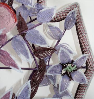 French 19th Century Floral Beaded Wreath