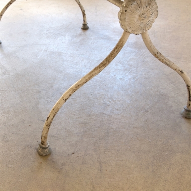 French 1940's Wrought Iron And Marble Coffee Table