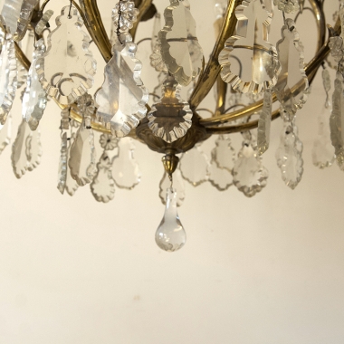 French Gilt Bronze And Crystal Chandelier