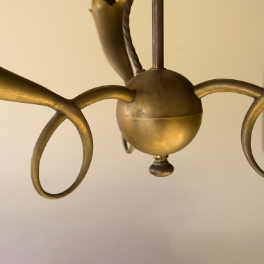 A Pair Of Mid Century French Bronze Chandeliers 