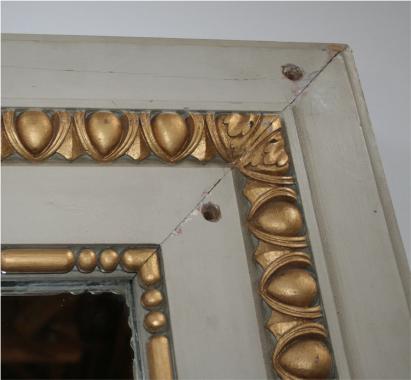 Large French Louis 16 paint and gilt feature mirror