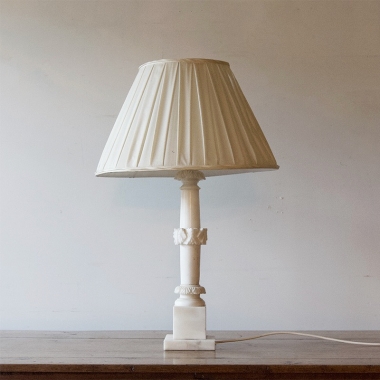 Large Neoclassical Alabaster Lamp