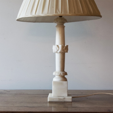 Large Neoclassical Alabaster Lamp