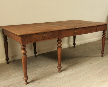 19th Century French Oak Library Or Dining Table