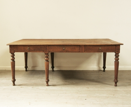 19th Century French Oak Library Or Dining Table