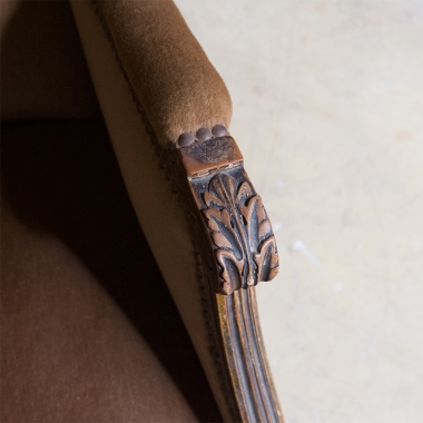 French Late 19th Century Louis 16 Style Giltwood Bergère