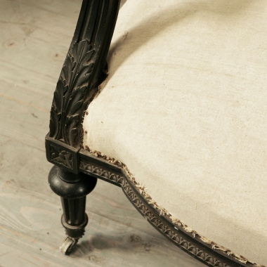 French Napoleon III Ebonised Settee
