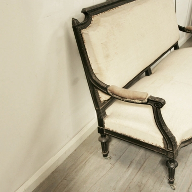 French Napoleon III Ebonised Settee