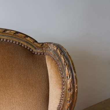 French Late 19th Century Louis 16 Style Giltwood Bergère