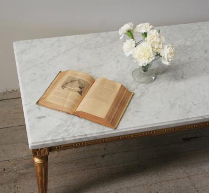 Louis 16 Style Gilt and Marble Coffee Table