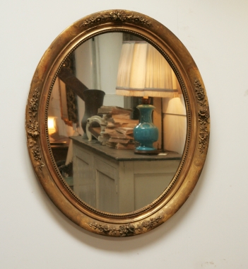 Louis Philippe Oval Gilt Mirror