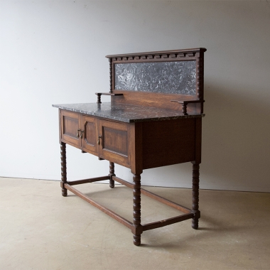 English Edwardian Sideboard With Marble Top