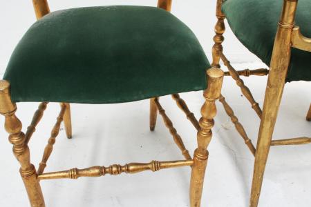 Pair of Napoleon III Gilt Side chairs