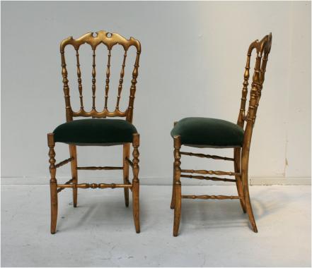 Pair of Napoleon III Gilt Side chairs