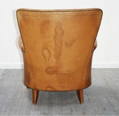 French 1940's Leather Club Chairs