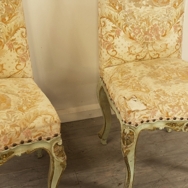 Pair Of 19th Century Italian Louis 15 Style Painted Chairs