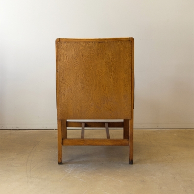 Pair Of Brutalist Style Oak Armchairs