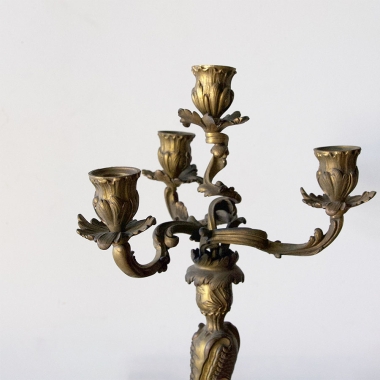 Pair Of Gilt Bronze Candelabra 