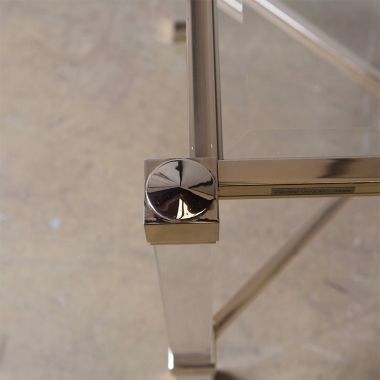 Pierre Vandel Lucite And Brass Side Table