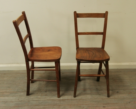 Set Of 6 Elm Folk Dining Chairs
