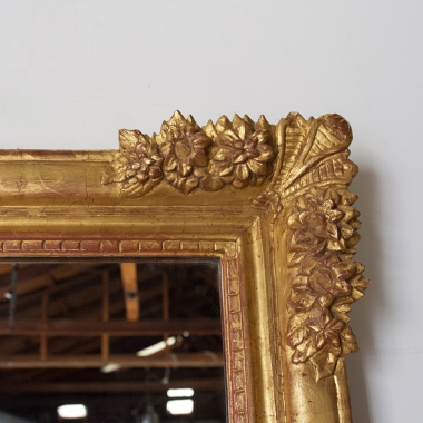 French, Floral Gilt Mirror