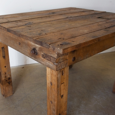 Vintage square rustic table 