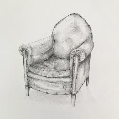 Vanitas Series - French 19th Century Gothic Revival Leather Arm