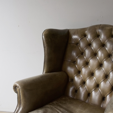 Georgian Style Leather Wingback Armchair