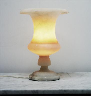 Alabaster urn lamp