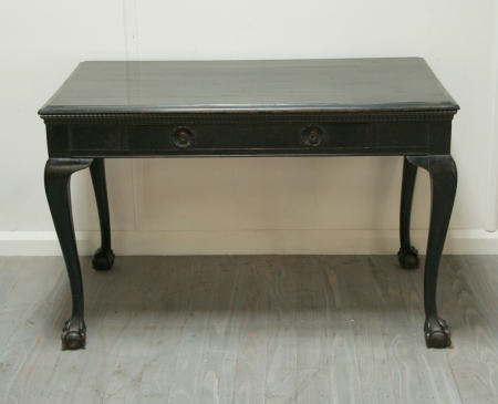 English Chippendale Style Ebonised Desk