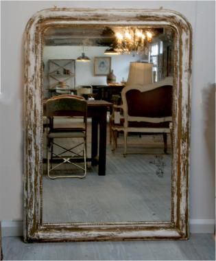 Large Distressed 19th Century Mirror