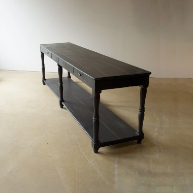 Long And Lovely French 19th Century Ebonised Draper's Table