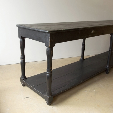 Long And Lovely French 19th Century Ebonised Draper's Table