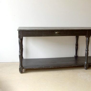 Long And Lovely French 19th Century Ebonised Draper's Table