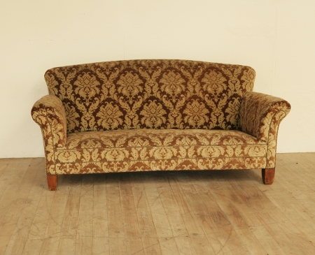 Edwardian Velvet Brocade Settee